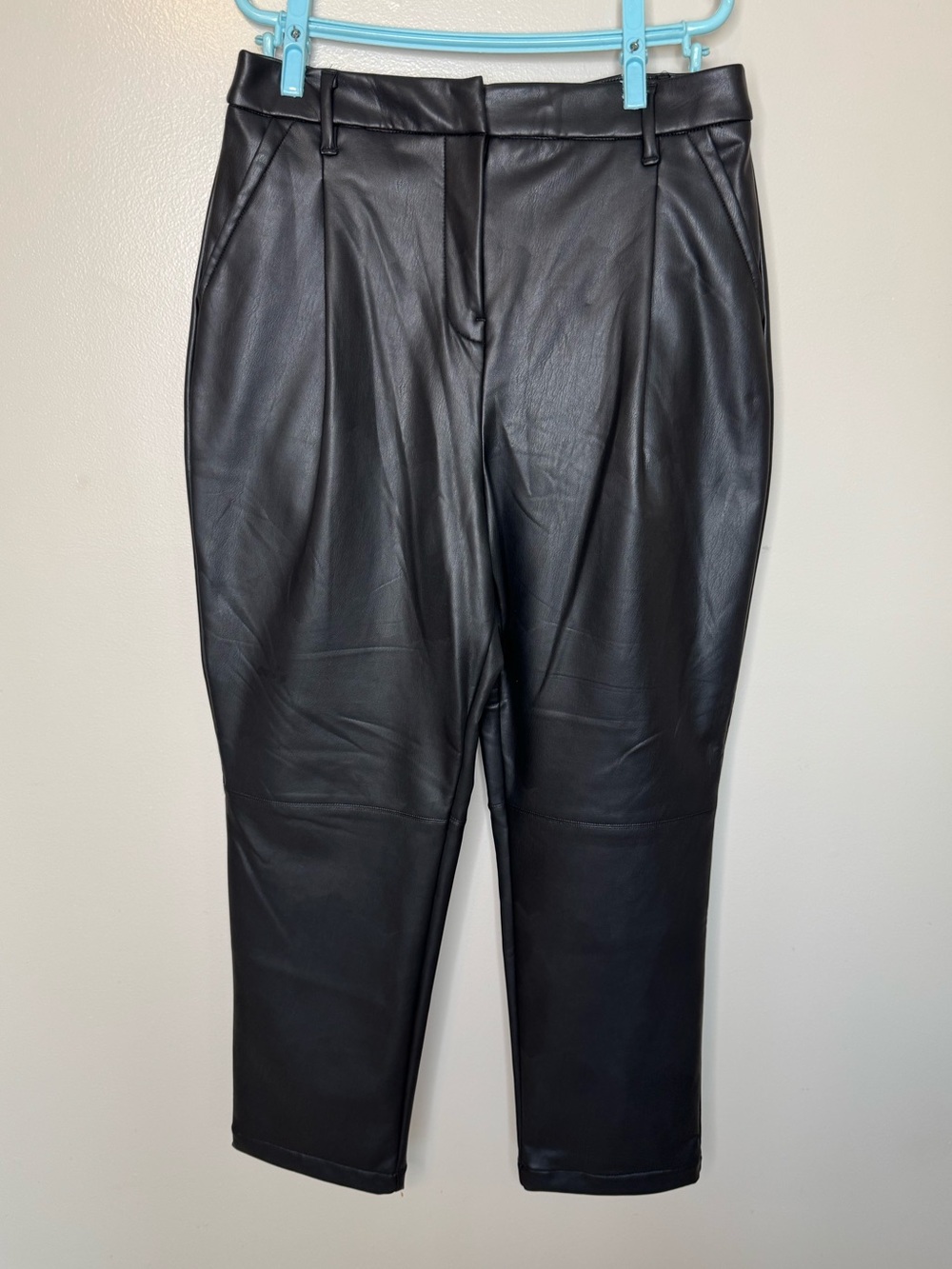Reitmans Black Faux Leather Tapered Pants